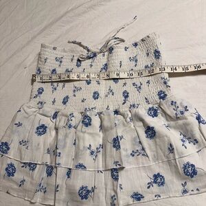 Chic Blue Floral Mini Skirt